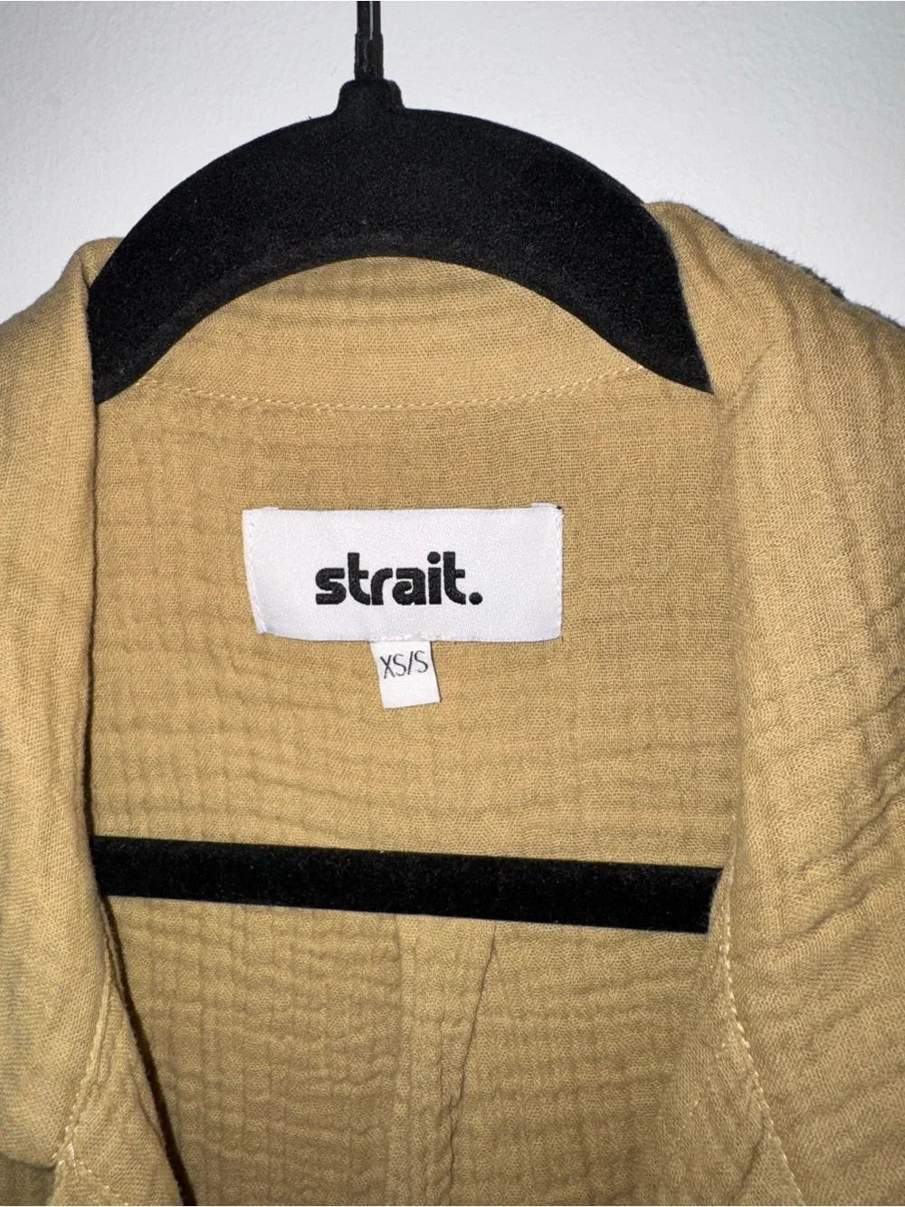 Strait the Label POEMA TAN COLLARED TIE BLOUSE
